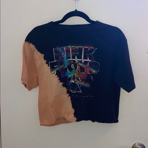 Medium Pink Floyd half dyed crop top